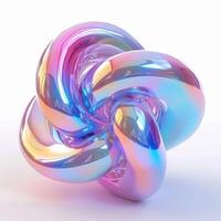 AI generated holographic abstract 3D figure isolated photo