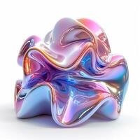 AI generated holographic abstract 3D figure isolated photo