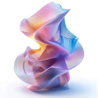 AI generated holographic abstract 3D figure isolated photo