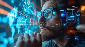 AI generated A business executive employs AI to optimize workflows photo