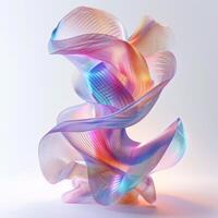 AI generated holographic abstract 3D figure isolated photo