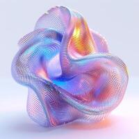 AI generated holographic abstract 3D figure isolated photo