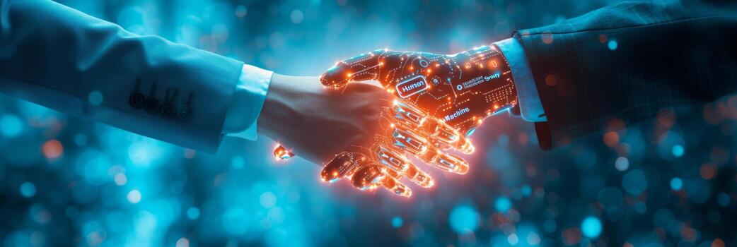 AI generated A business professional collaborates effortlessly with AI-enhanced technologies photo