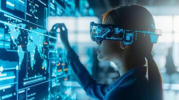 AI generated An entrepreneur orchestrates automated processes through AI, optimizing efficiency and resource allocation photo