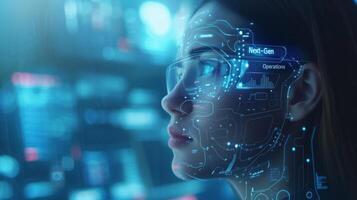 AI generated An entrepreneur orchestrates automated processes through AI, optimizing efficiency and resource allocation photo