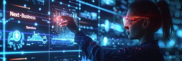 AI generated An entrepreneur orchestrates automated processes through AI, optimizing efficiency and resource allocation photo