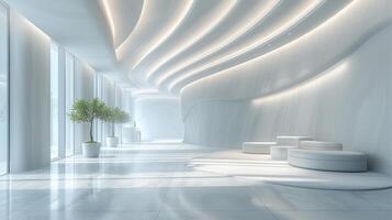 AI generated Striped gypsum panels in a modern interior photo