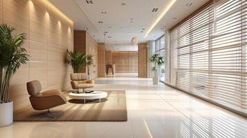 AI generated Striped gypsum panels in a modern interior photo
