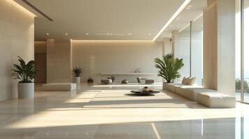 AI generated Striped gypsum panels in a modern interior photo