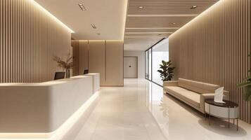 AI generated Striped gypsum panels in a modern interior photo