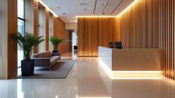 AI generated Striped gypsum panels in a modern interior photo