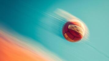 AI generated A Blurred Volleyball in Flight Against an Isolated Background photo