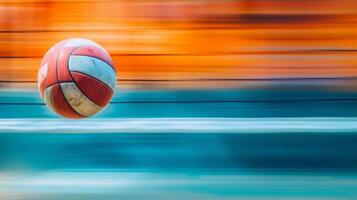 AI generated A Blurred Volleyball in Flight Against an Isolated Background photo