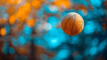 AI generated A Blurred Volleyball in Flight Against an Isolated Background photo