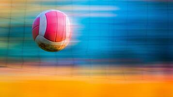 AI generated A Blurred Volleyball in Flight Against an Isolated Background photo