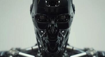 AI generated a robot is focusing its eyes on the viewer photo