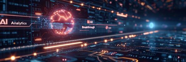 AI generated A business tycoon delves into intricate data visualizations, emphasizing the transformative photo