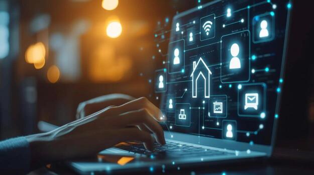 AI generated An agent utilizing digital tools to market properties effectively photo