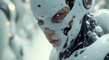 AI generated male robot who possesses the qualities of personality, photo