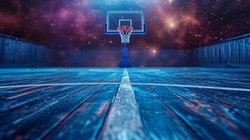 AI generated Beautiful background for basketball game advertising photo