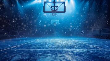 AI generated Beautiful background for basketball game advertising photo