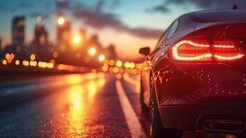 AI generated Beautiful background for car rental advertising photo