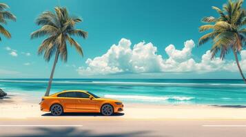 AI generated Beautiful background for car rental advertising photo