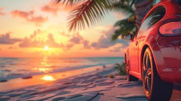 AI generated Beautiful background for car rental advertising photo