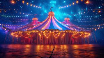 AI generated Beautiful background for circus advertising photo