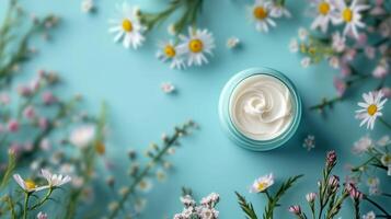 AI generated Beautiful background for hand cream advertising photo