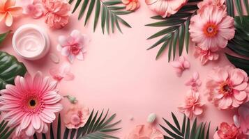 AI generated Beautiful background for hand cream advertising photo