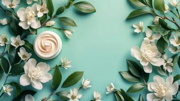 AI generated Beautiful background for hand cream advertising photo