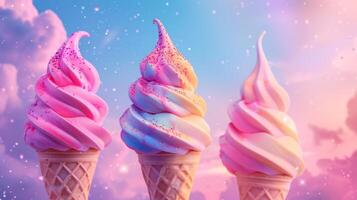 AI generated Beautiful background for ice cream advertising photo