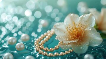 AI generated Beautiful background for jewelry advertising photo