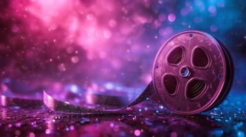 AI generated Beautiful background for movie cinema advertising photo