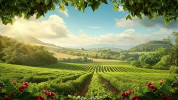 AI generated Beautiful background for organic farm products advertising photo