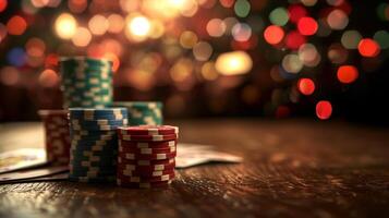 AI generated Beautiful background for poker game advertising photo