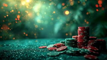 AI generated Beautiful background for poker game advertising photo