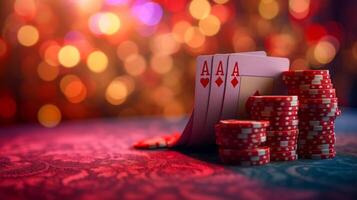 AI generated Beautiful background for poker game advertising photo