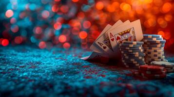 AI generated Beautiful background for poker game advertising photo