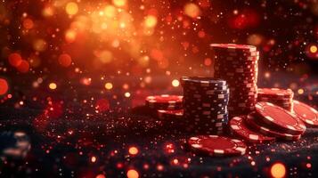 AI generated Beautiful background for poker game advertising photo