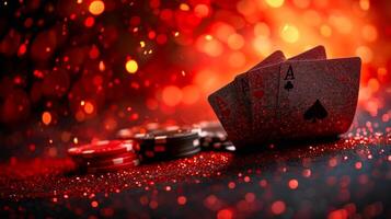 AI generated Beautiful background for poker game advertising photo