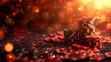 AI generated Beautiful background for poker game advertising photo