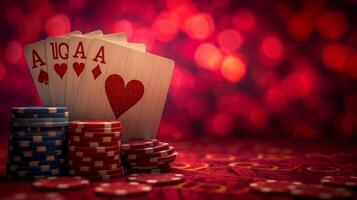 AI generated Beautiful background for poker game advertising photo