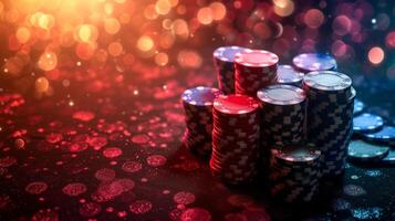 AI generated Beautiful background for poker game advertising photo