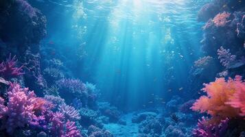 AI generated Beautiful background for skuba diving advertising photo