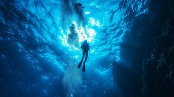 ai generado hermosa antecedentes para skuba buceo publicidad foto