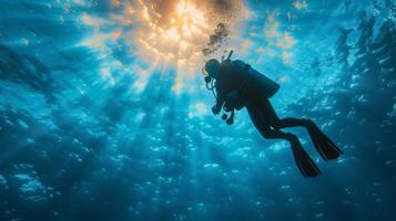 ai generado hermosa antecedentes para skuba buceo publicidad foto