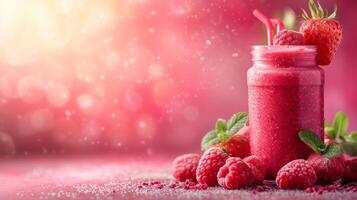 AI generated Beautiful background for smoothie advertising photo