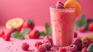 AI generated Beautiful background for smoothie advertising photo
